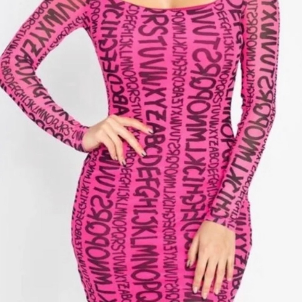 Graffiti above the knee bodycon dress